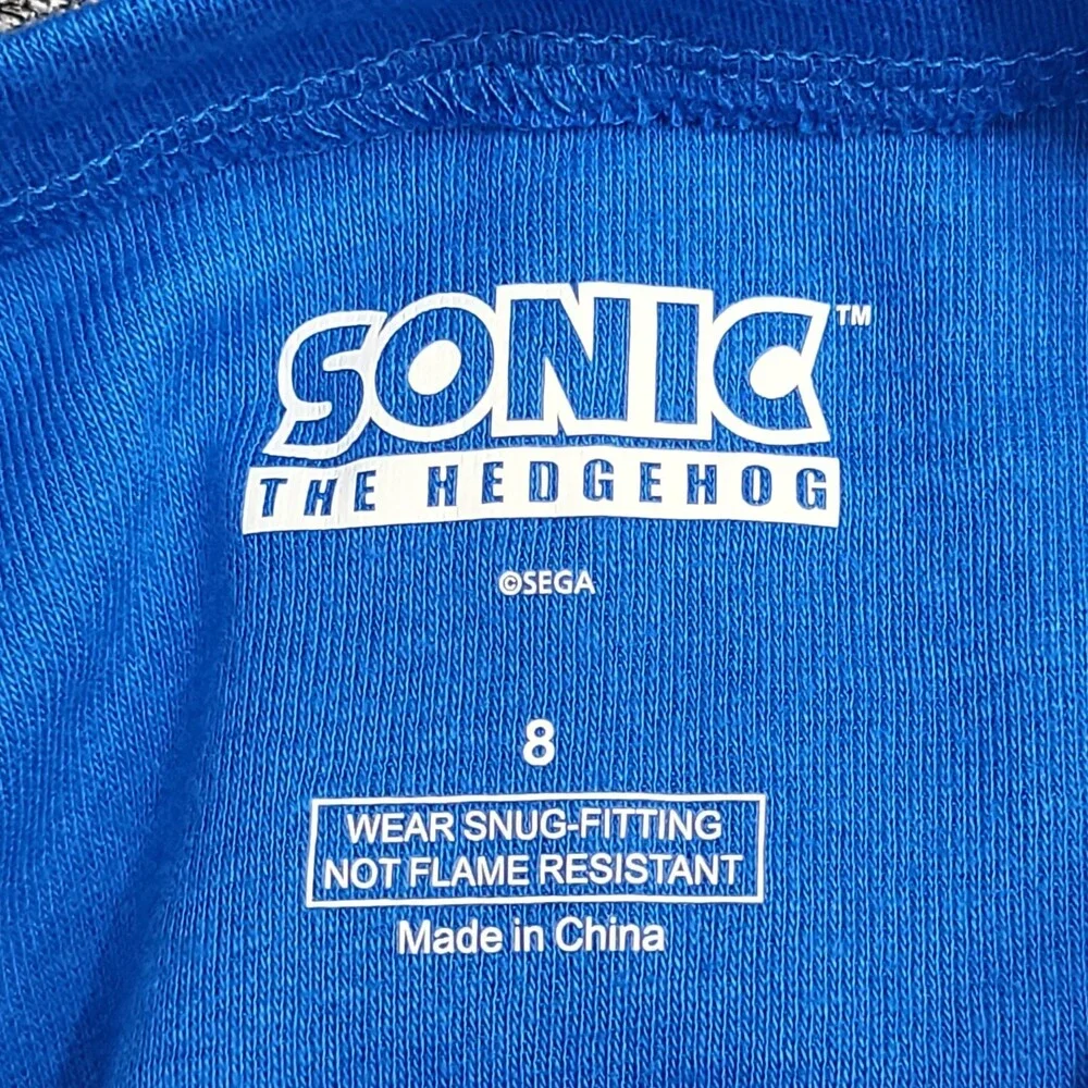 Sega Sonic the Hedgehog Kids' Boys' Girls' Set of 4 Pajama Set Size 8
